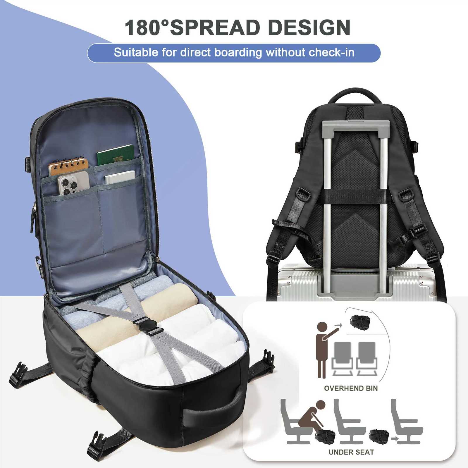 Travel Backpack for Women Men Business Backpack Laptop Bag College School Backpack Waterproof Cabin Backpack Wizzair 40x30x20W251113