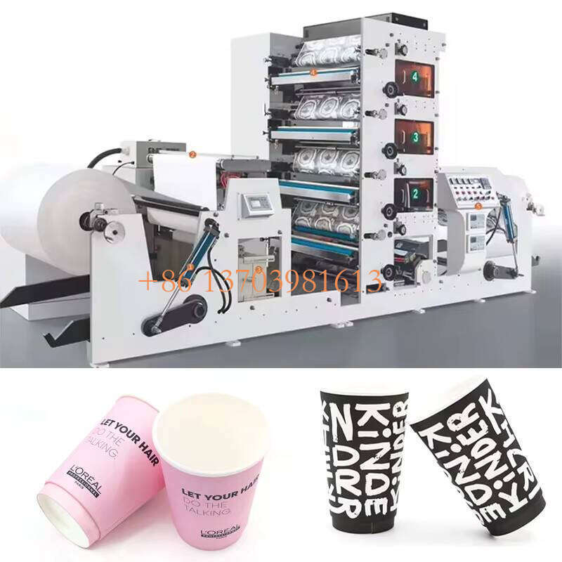 4 Colors Paper Print Flexo Printing Machine With Rotary Die Cutting