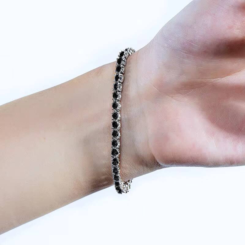 Popular Style Silver 925 Jewelry Tennis Bracelet Moissanite Black Diamond for Party