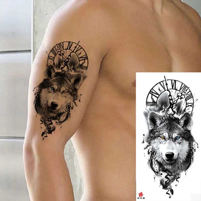 Men women animals lions tigers bear tattoo stickers wolf crowns body art arm fake tattoosXJ25414