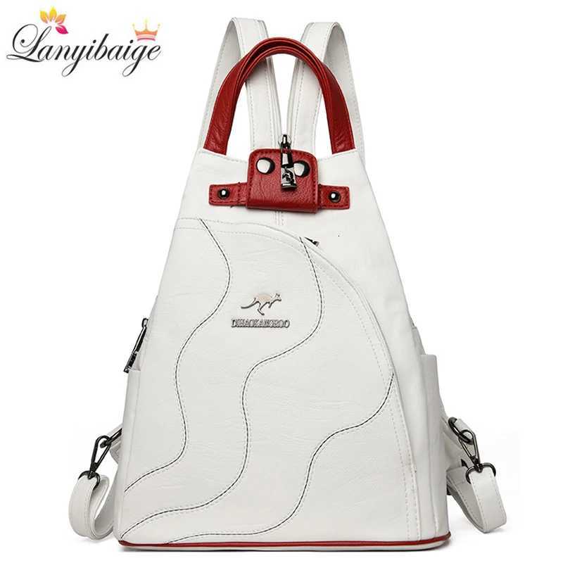 High Quality Leather Women Backpack Large Capacity School Bags For Teenage Girls Anti-theft Travel Backpack Shoulder Bag MochilaW251113
