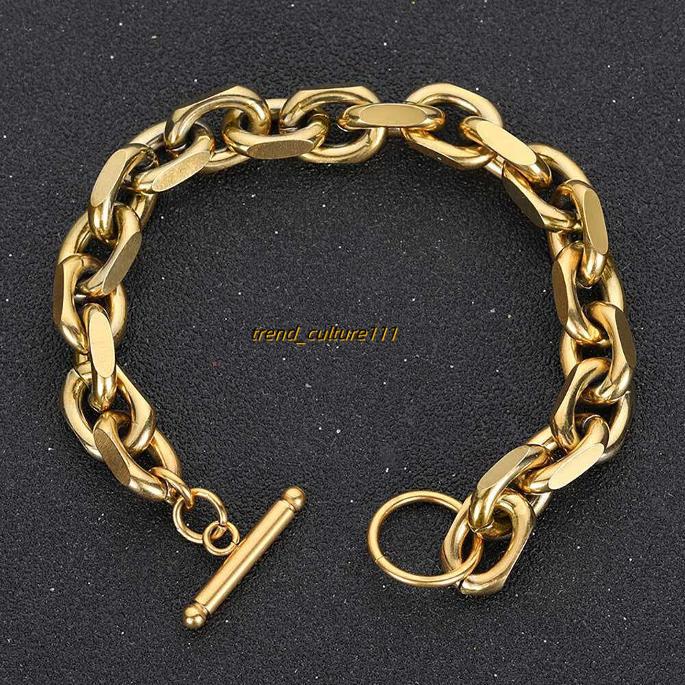 Stainless O-chain cross chain encrypted gold-plated titanium steel decoration personalized hip hop men's bracelet
