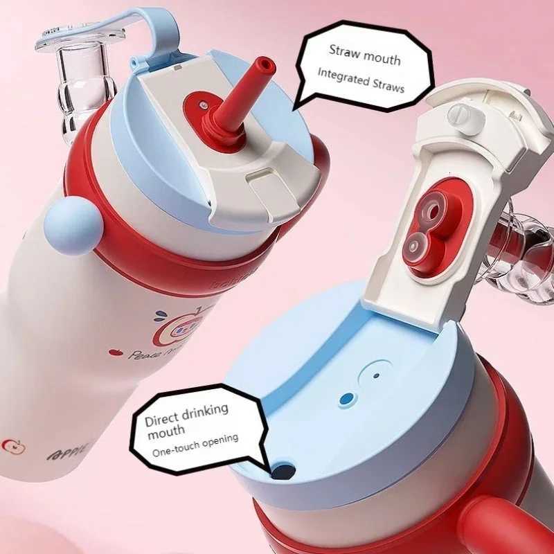 Bablov 800/1250ML Straw Thermos Cup Ceramic Inner Vacuum Flasks Large Capacity Water Cup Keep Cold Hot Camping Beverage Cup C251114