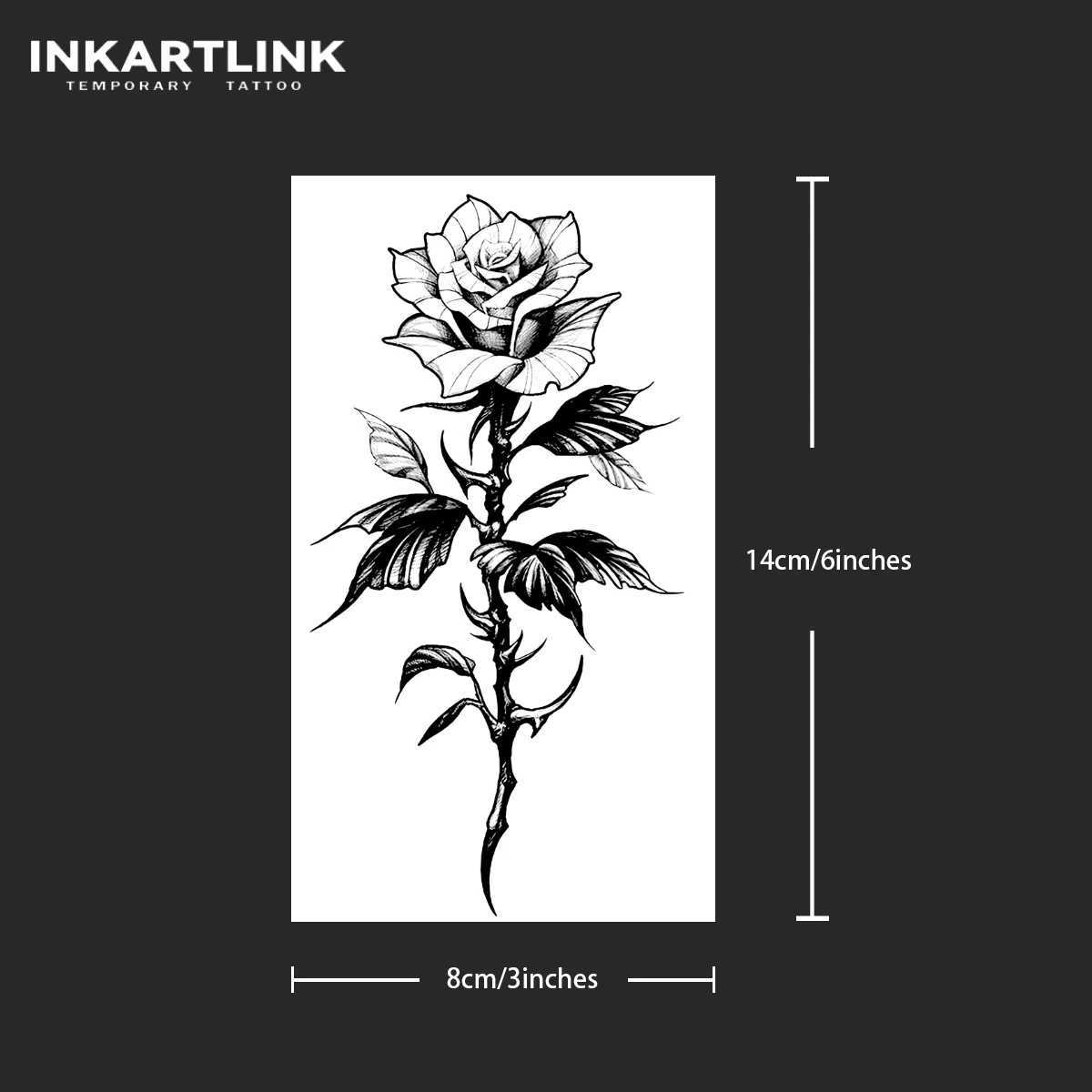 Rose temporary tattoo sticker waterproof magic tattoo 15 day holiday tattoo semi permanent tattooXJ25414