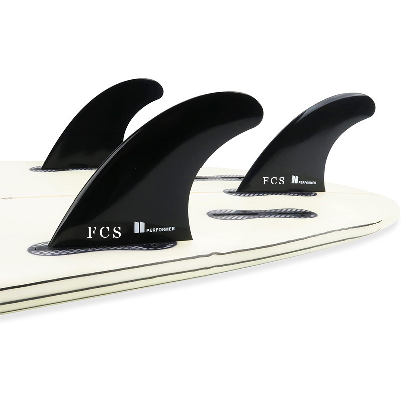 Fiberglass reinforced polymer surfboard with double fins 2/3/4/5 and blue/black fins 250222