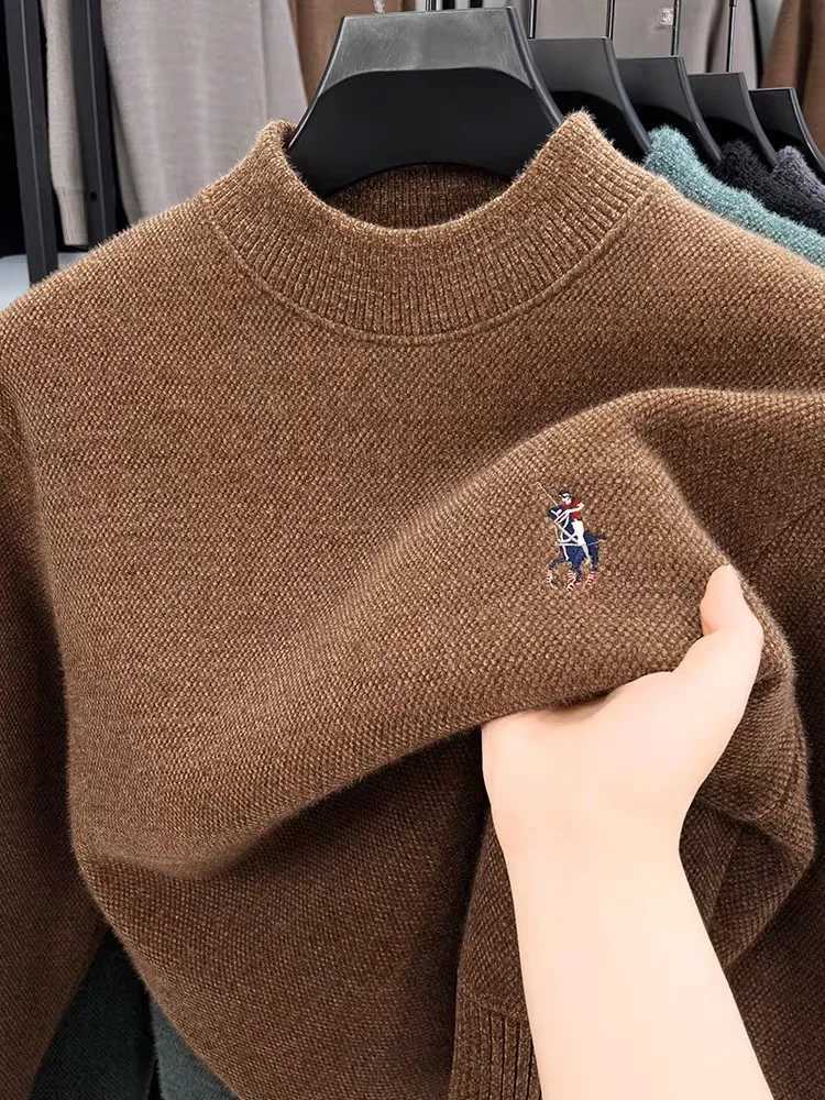 High end brand mens round neck knitted sweater autumn and winter new item exquisite embroidery thick top casual pullover H251223