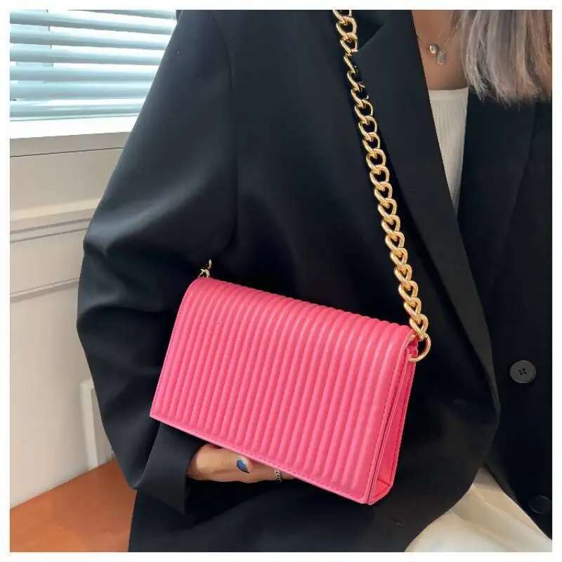 CBAG 2022 Fashion Thick Chain Designe Shoulder Bag Women Solid Simple Handbags Quality PU Leather Female Crossbody Bags