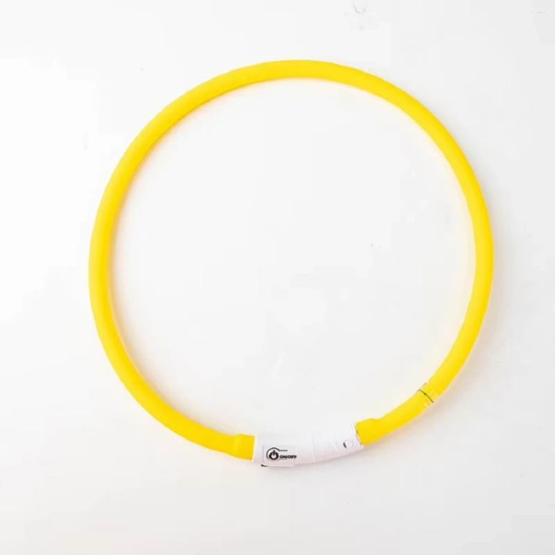 Update Light Pet Round Charging Dog Collar Usb Rechargeable Luminous Silicone Waterproof Led Convenient And Practical