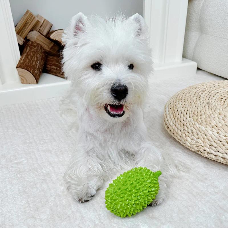 Update Simulation Durian Dog Toys Puppy Squeak Toy Interactive Outdoor TPR Training Pet Chew Clean Mouth Pets Supplies