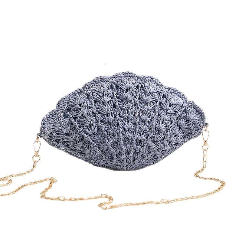 Handmade Beach Bag Fairy Shell Crossbody New Fashionable Hollow Fan Shaped Straw Woven Women's Seaside Vacation Beach Bag Kq2