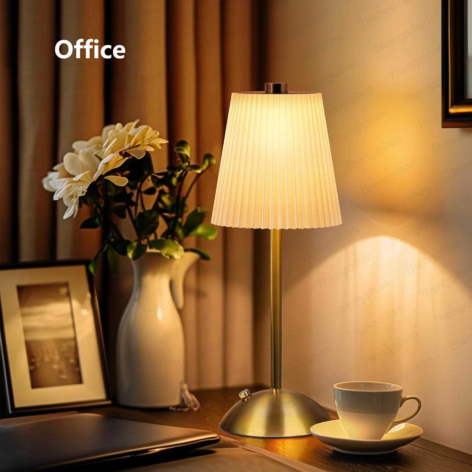 LED Table Lamp Touch Sensor Rechargeable Desktop Night Light Wireless Reading Lamp For Restaurant Hotel Bar Bedroom Decor Light M251114