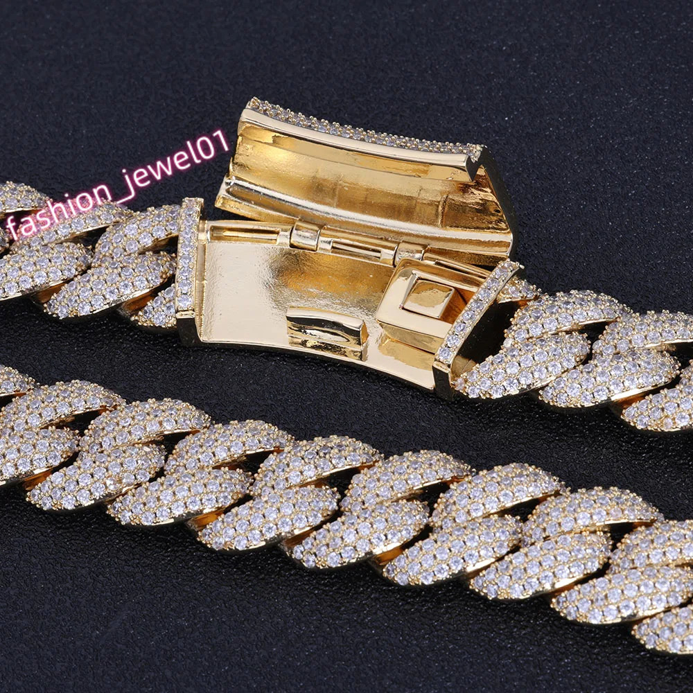 New Style 13/18MM Iced Out Cuban Necklace Shine 2/3 Rows Miami CZ Bubble Cuban Link Chain Women Men Hip Hop Jewelry Gift