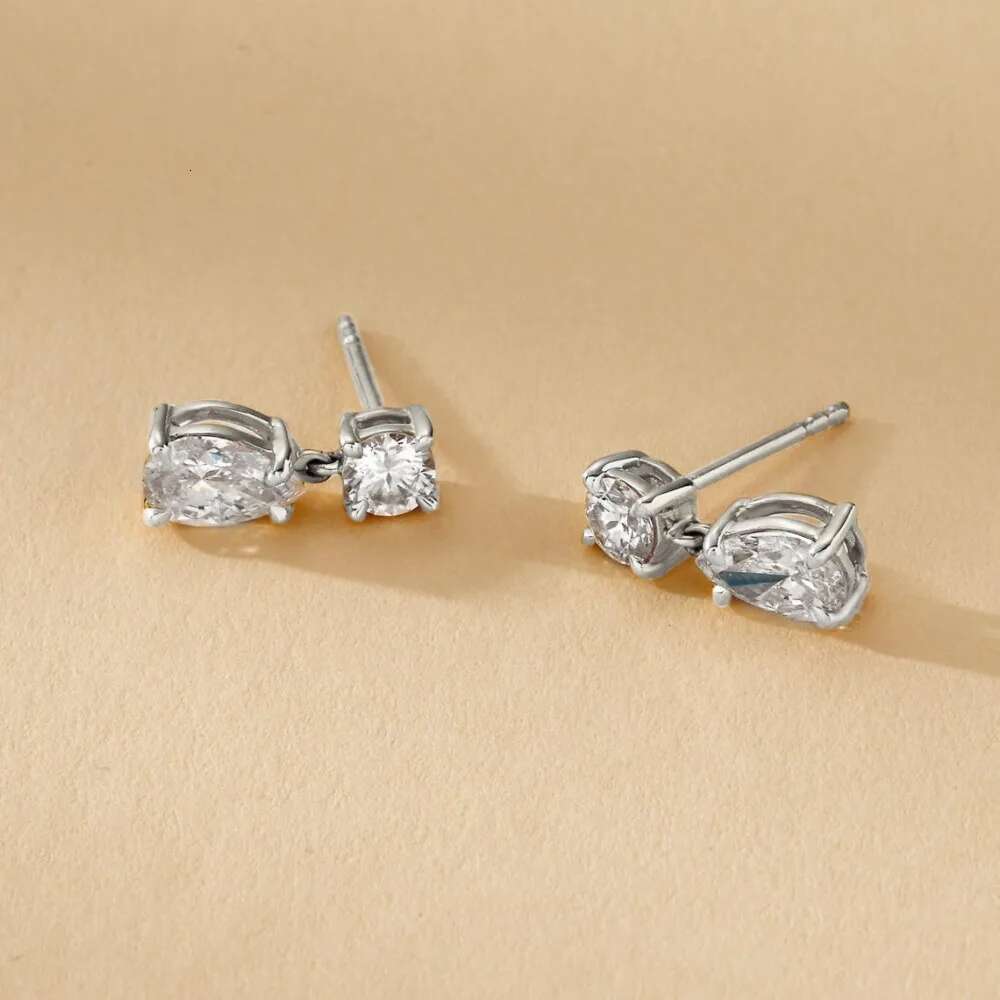 Gra Certified Pear/Round Cut Moissanite Diamond Drop Earrings for Women 100% 925 Sterling Silver Waterdrop Shape Stud Earring