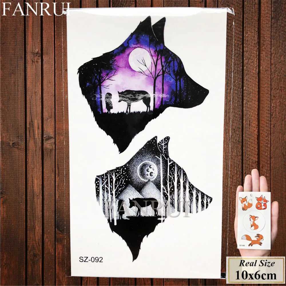 Fanrui Forest Bear Deer Temporary Tattoo Sticker Female Elk Fake Tattoo Body and Arm Purchase Summer Style Tattoo Illustration TreeXJ25414