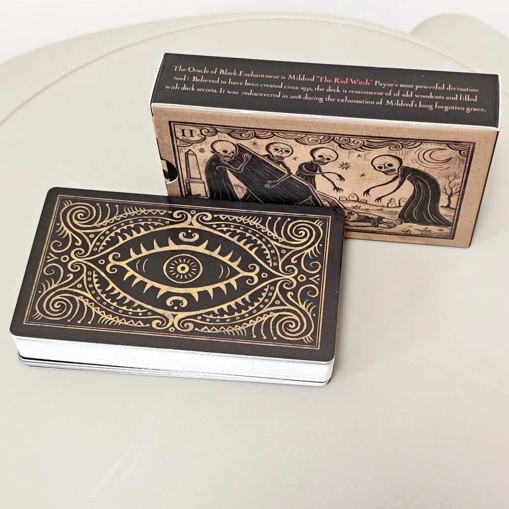 Mildred Paynes Oracle 1036cm of Black Enchantment 52 Pcs Black Line Imagery Woodblock Style Cards C251114