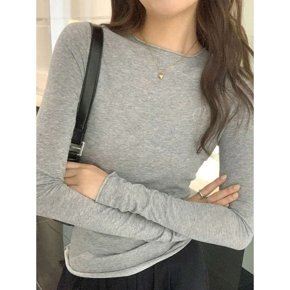 Spring Autumn T shirt Women Tops Solid Slim Fit Long Sleeve O Neck Tshirts Female Casual Streetwear High Quality Base Tees