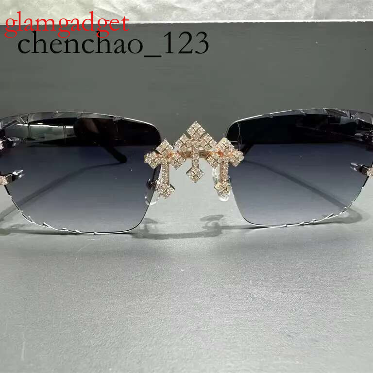 Factory Rectangle Glasses Sun Frame Women Men Sunglasses Moissanite Dia Sunglass