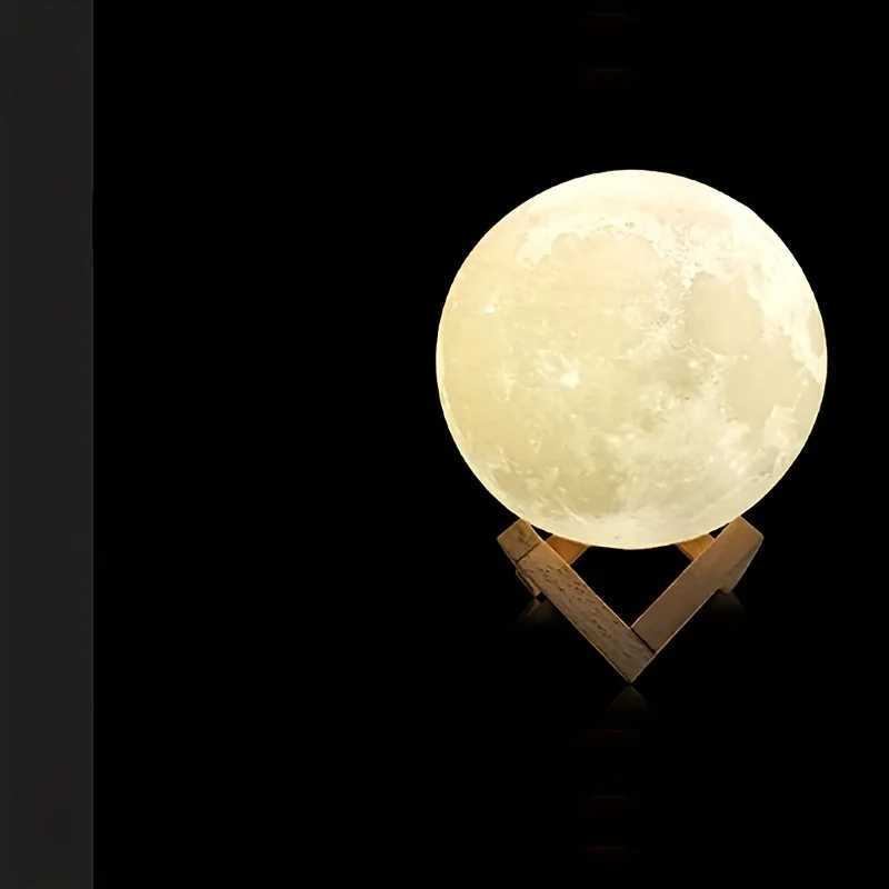 Pvc Moon Lamp Usb Rechargeable 3d Night Light Led Ambient Light Pvc Material Lampshade Three Light Modes Are Adjustable M251114