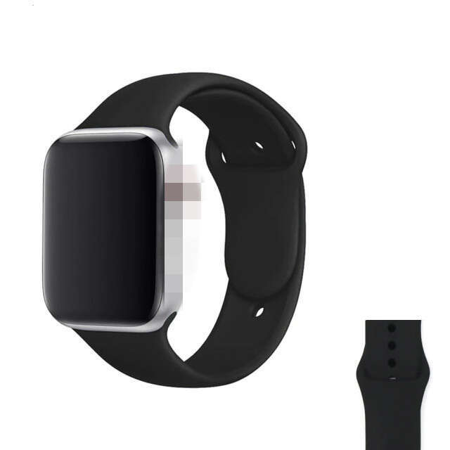 Suitable for Apple watch7654321 generation SE sports watch with silicone classic monochrome single buckle strap