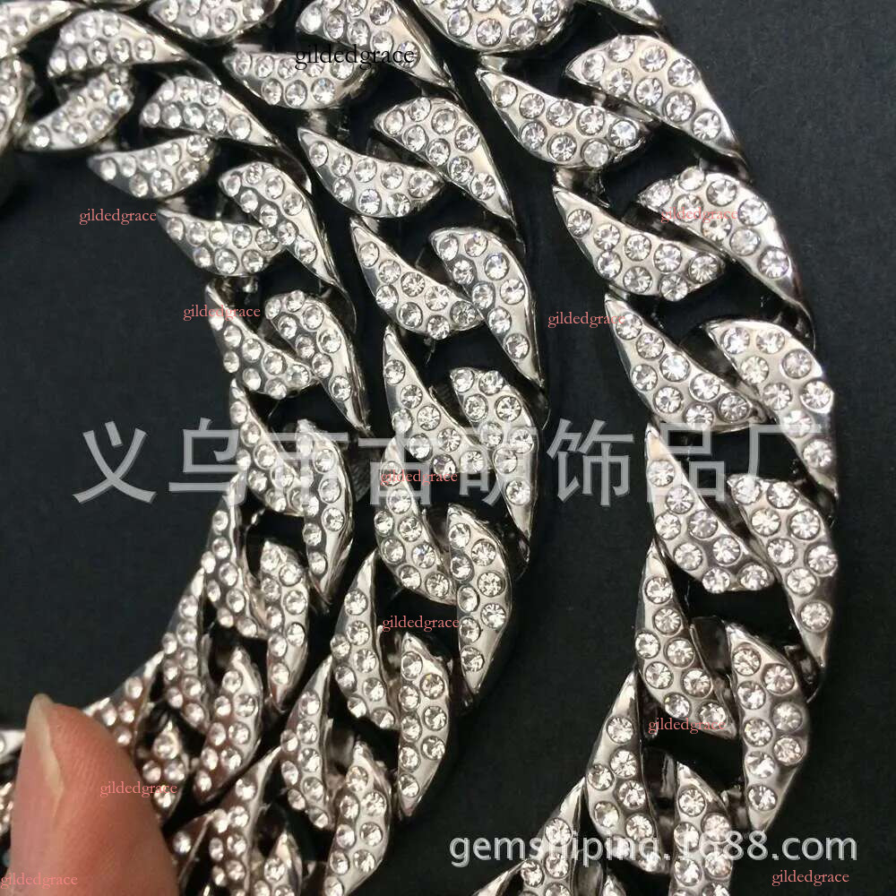 necklace moissanite chain 10mm 22inches Mens Real Hip Hop Chains Vvs Moissanite Dia Prong Set 13k Gold Cuban k Chain personalize choker good