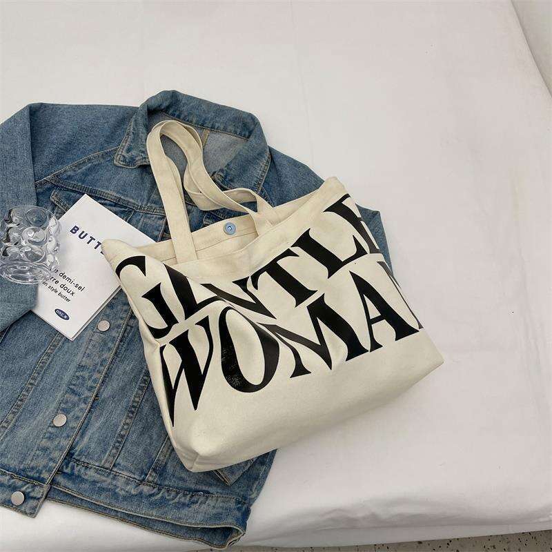 designer bag Large capacity letter canvas women's summer new internet celebrity fashion one shoulder tote for outdoor shopping bag