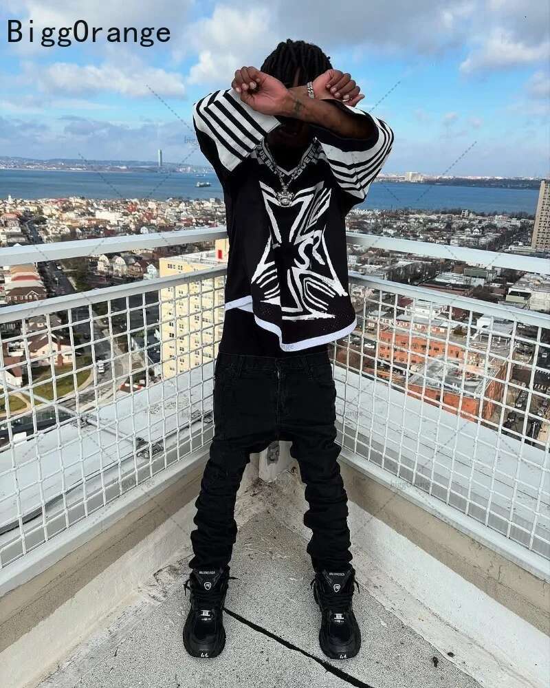 2025 New American Casual Loose Fashionable Versatile Top Men Street Hip-hop Haruku Y2K Retro Women Clothing