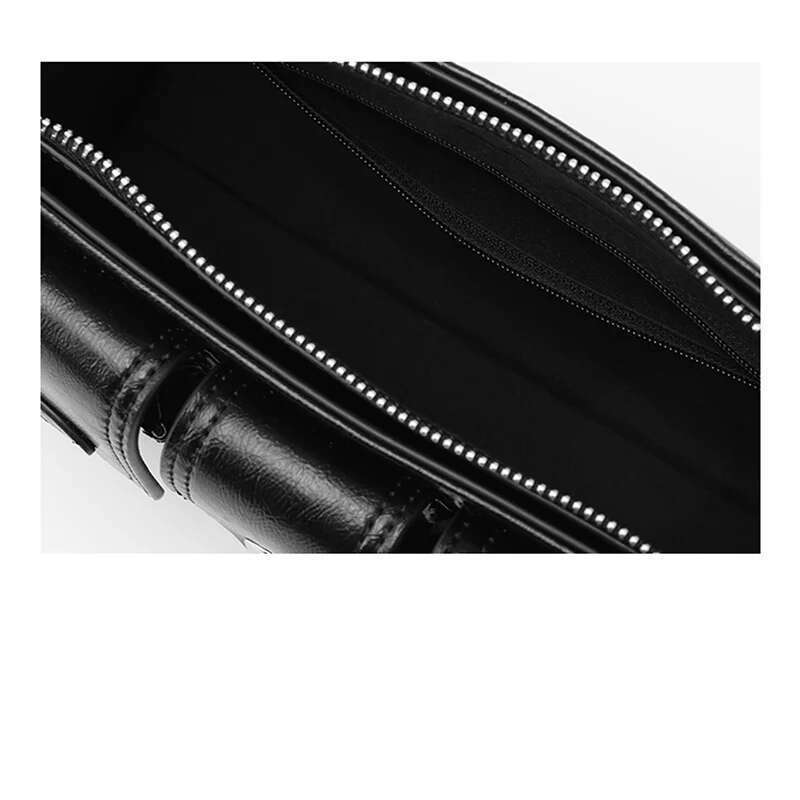 MABULA Multi-Pocket Underarm Tote Handbag Solid Black Y2k Cool Girl Metal Ring Phone Purse Women's Fashion Vintage Shoulder Bag