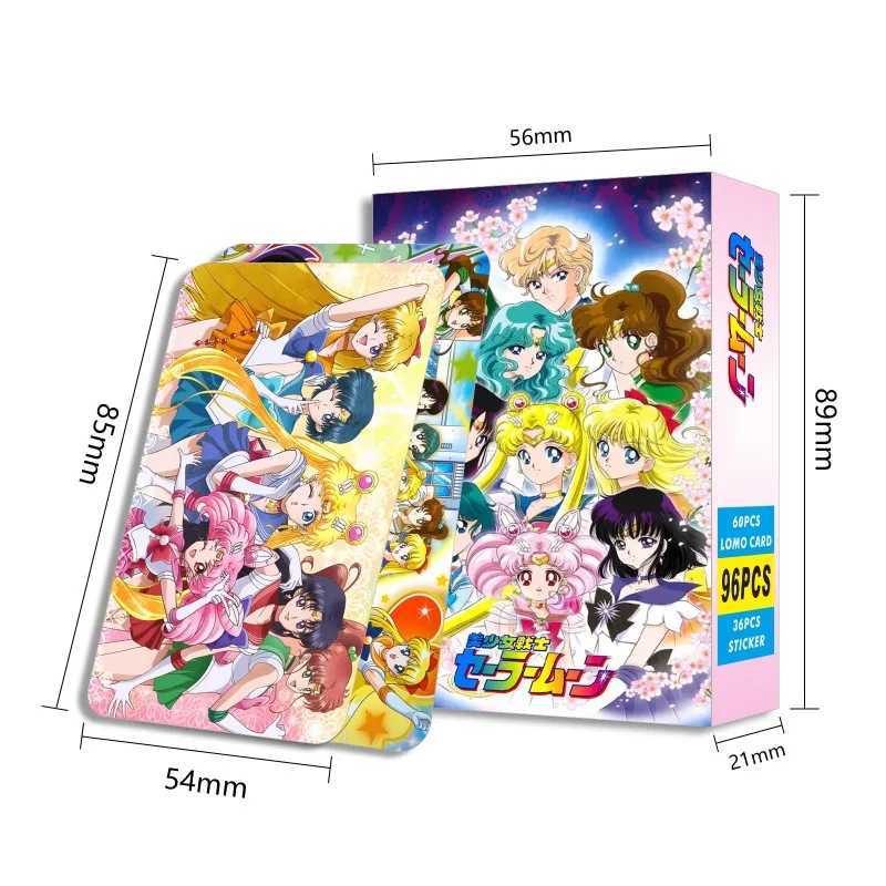 New Anime Peripheral Sailor Moon 96 Double-sided Small Card LOMO Card Boxed Card Bookmark games for kids card game C251114