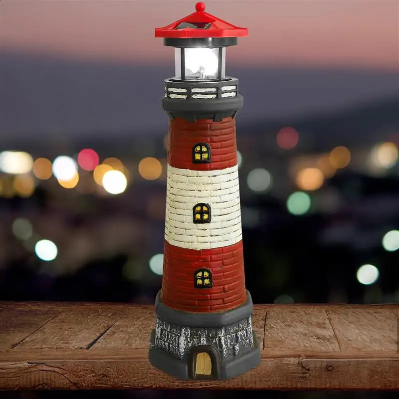 Solar Lighthouse Outdoor LED Solar Lighthouse Garden Light Statue Decoration Landscape Light Outdoor Courtyard Lawn 2025 250411