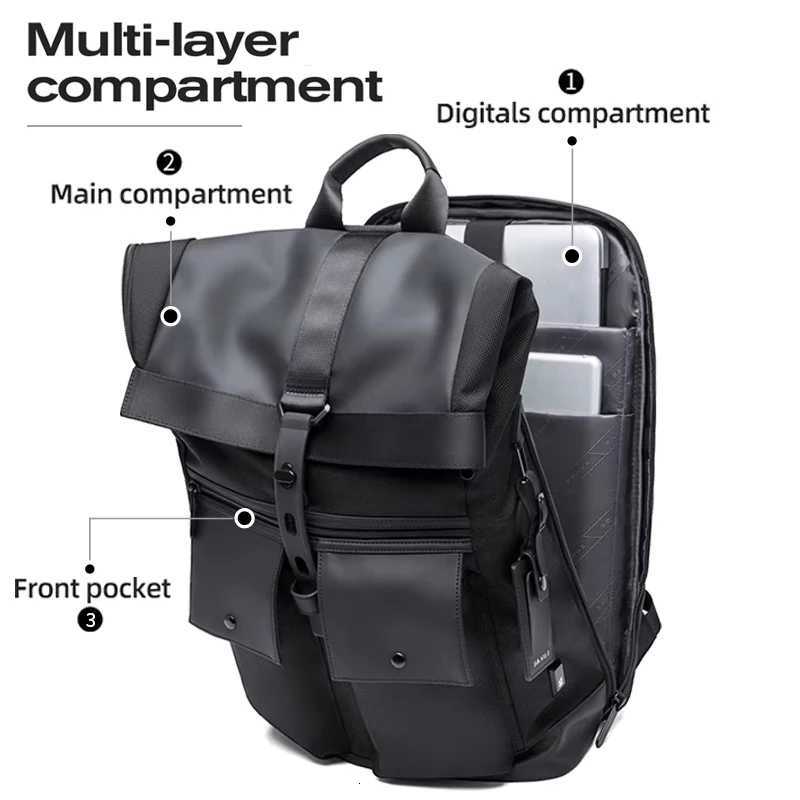 Bange Casual Men Anti Theft Backpack 156 inch Multifunctional Waterproof Backpacks Daily Travel Bag School Rucksack With BeltW251113
