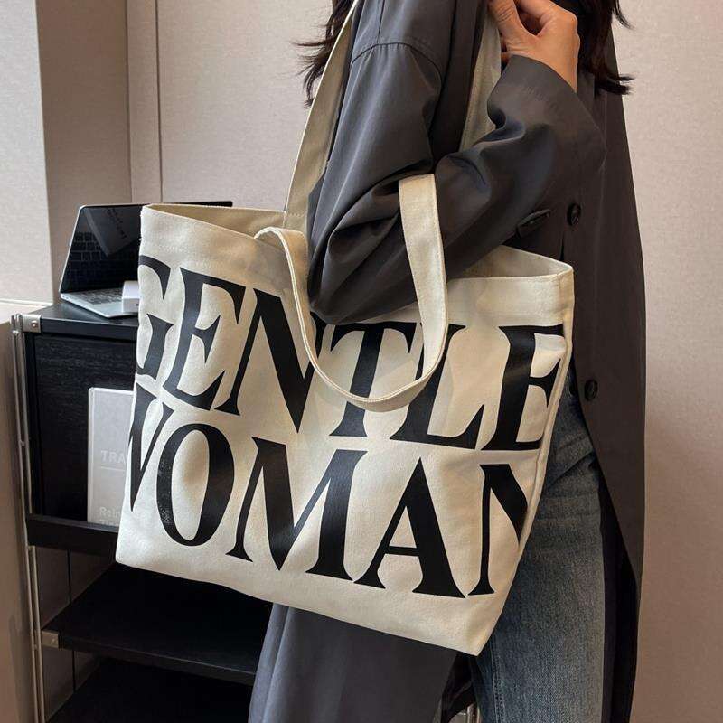 designer bag Large capacity letter canvas women's summer new internet celebrity fashion one shoulder tote for outdoor shopping bag