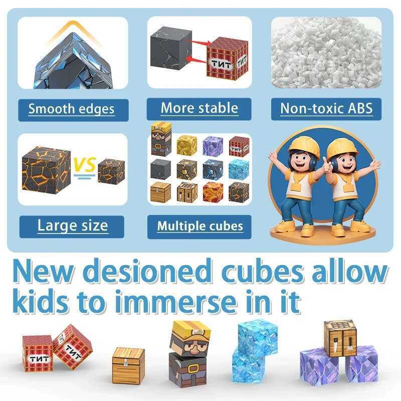 Magnet Cubes - Educational Building Blocks for Kids Aged 3+ with STEM Activities