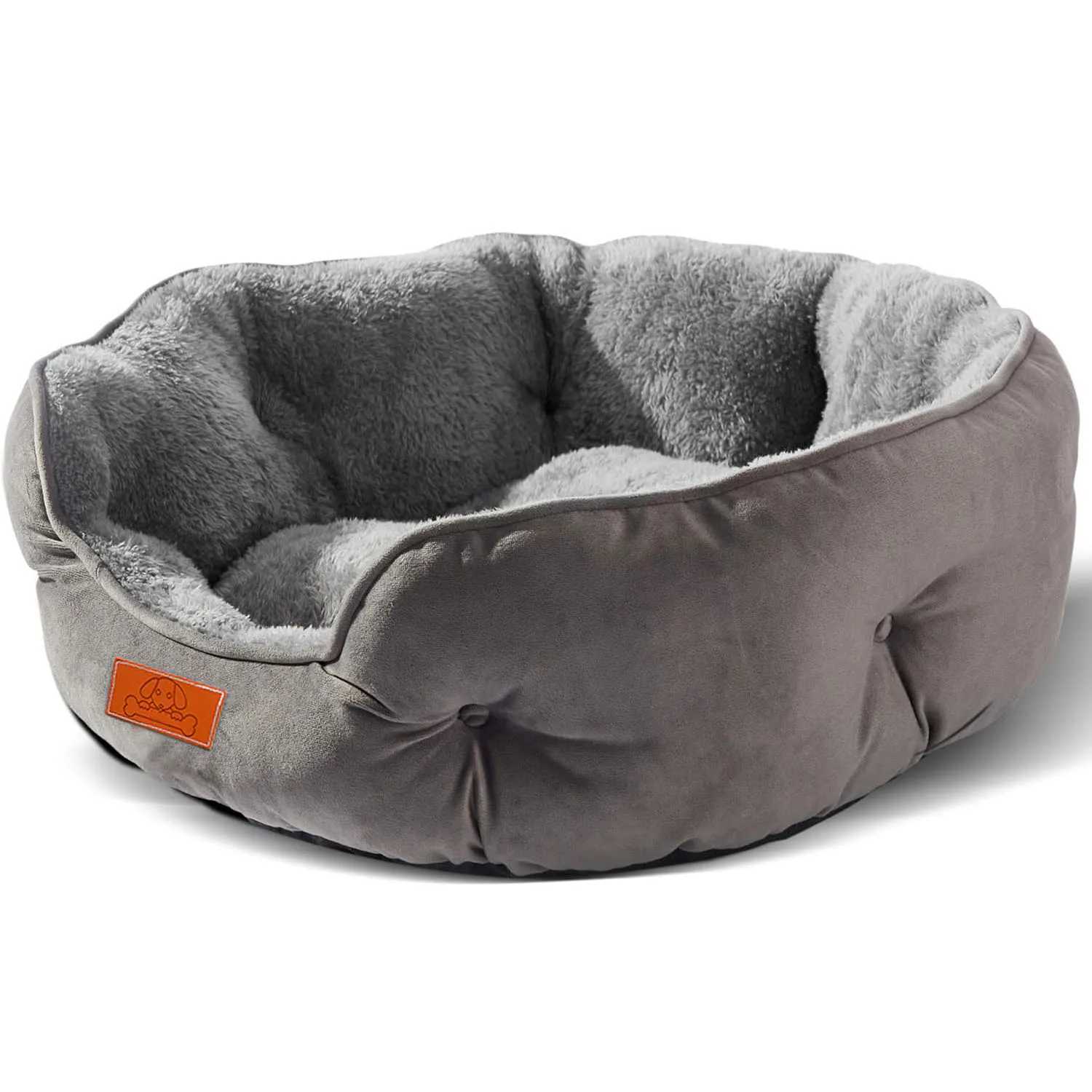 Pet bed for small and large pets soft washable non slip waterproof gray 50cm X250412