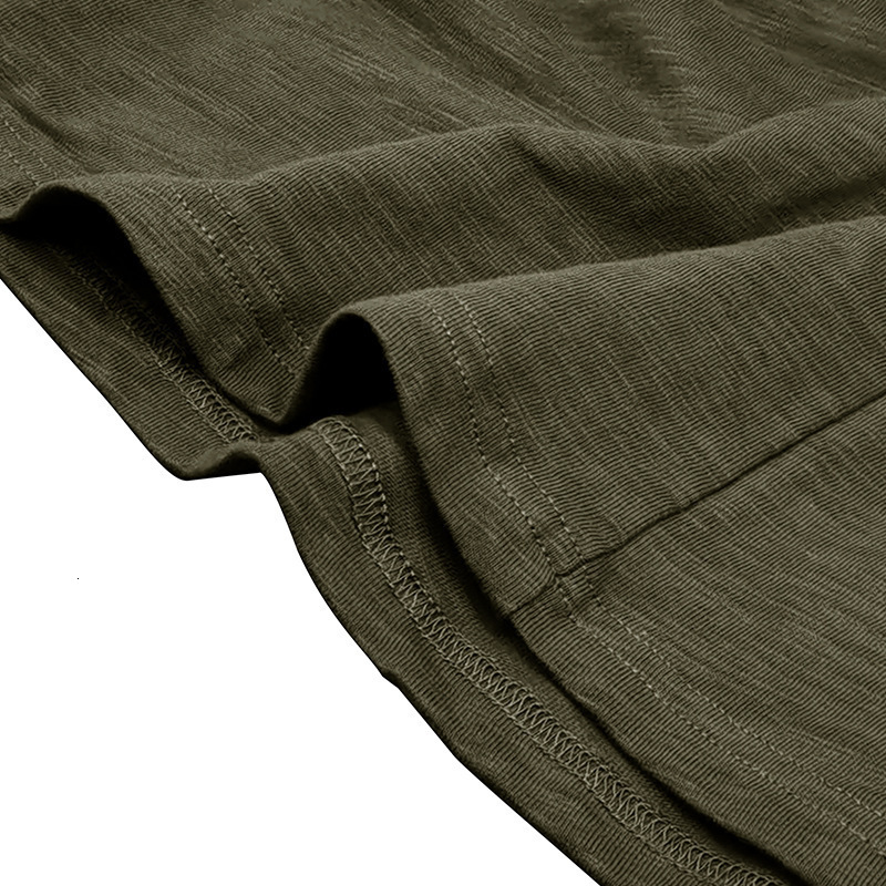 Mens bamboo cotton long sleeved T-shirt for mens 2024 autumn and winter mens Henry shirt pure cotton mens T-shirt