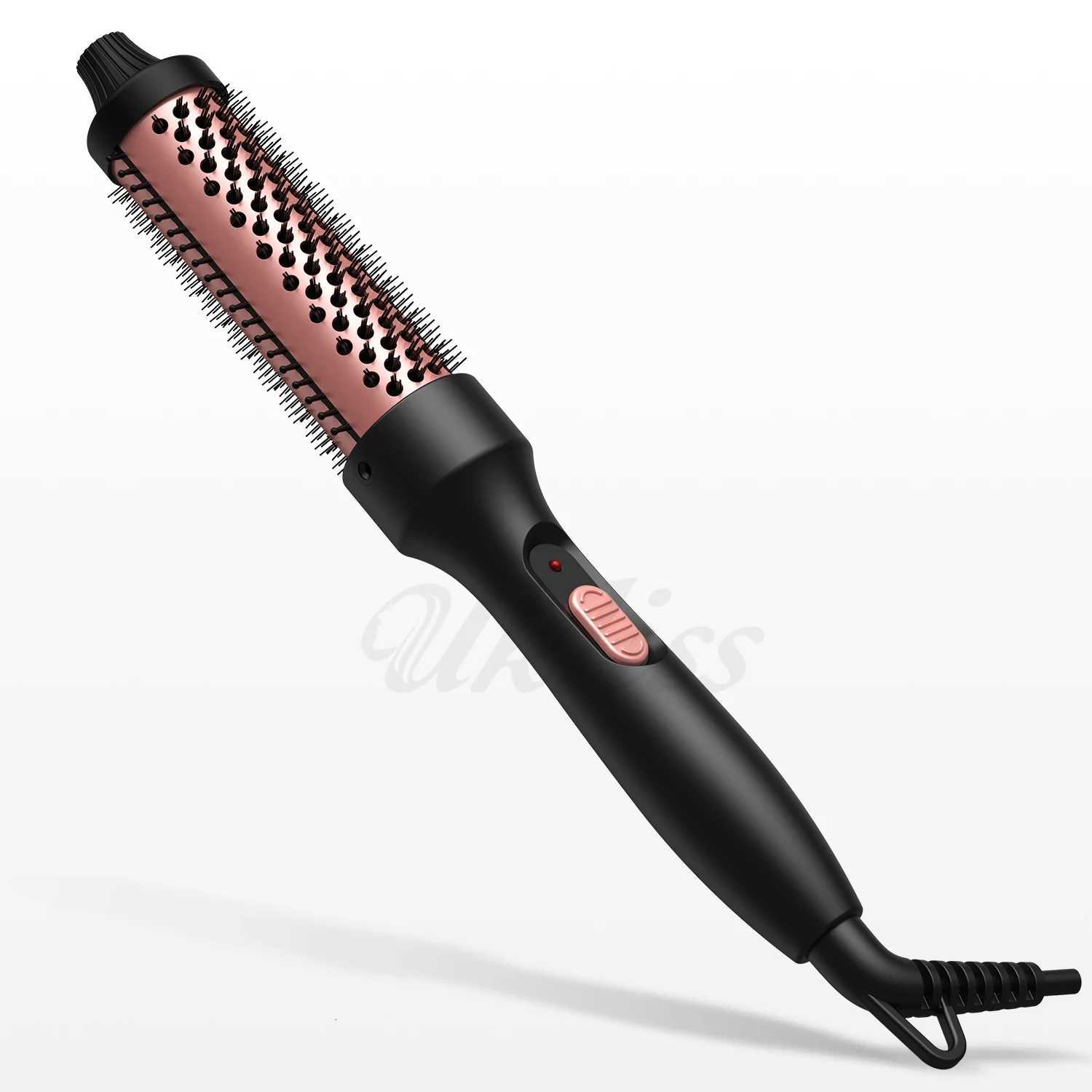 3 in 1 Thermal Brush Heated Curling Iron Brush Ceramic Hair Curler Roller Volumizing Brush Curling Comb Double PTC Curling BrushT251114