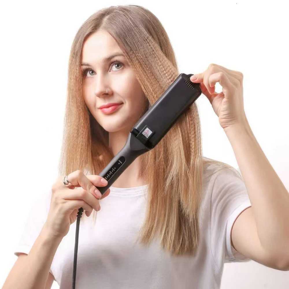 Ceramic Corrugated Iron Electric Curling Crimped Wide Plates Beauty Hair Iron For Hair Wave Corrugation Flat Irons Styling ToolsT251114