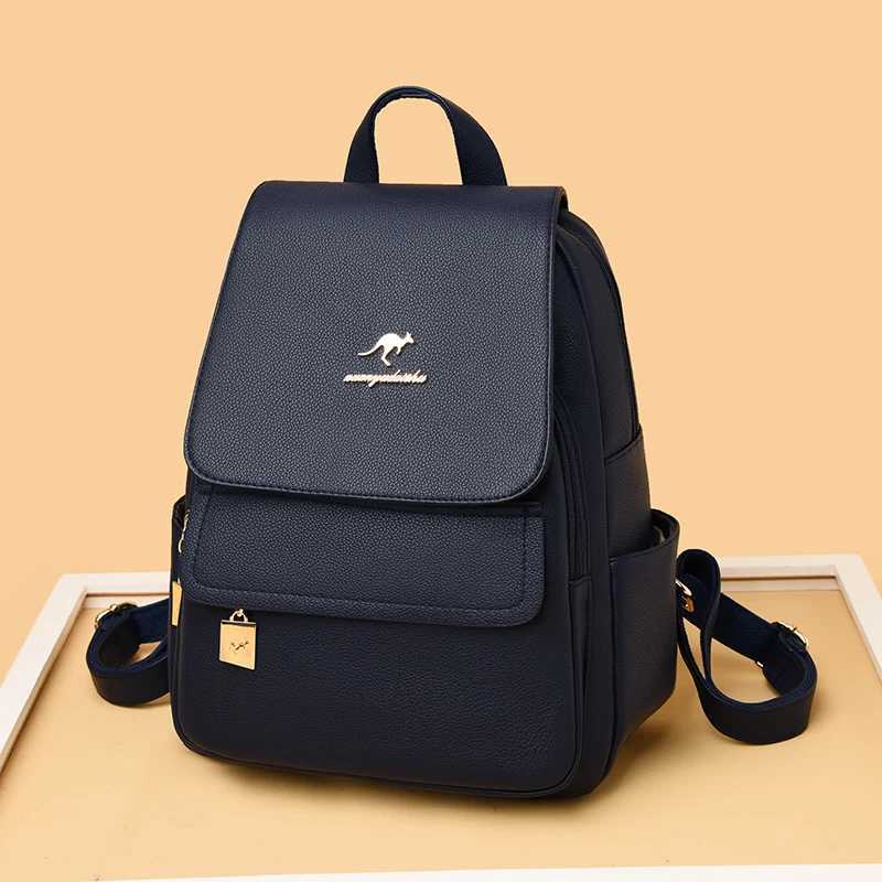 High Quality Leather Backpack Womens Large Capacity Travel Backpack Fashion School Bags Mochila Shoulder Bag For Women 2024 NewW251113
