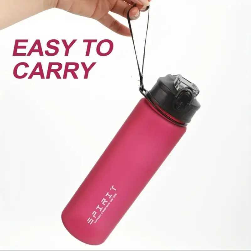 Large Capacity Grinkwell Frosted Sports Water Bottle-LeakproofBPA-Free PC with Silicone Straw Carrying Rope C251114