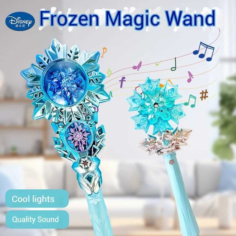 Cartoon Disney Frozen Princess Elsa Glowing Rotating Music Fairy Wand Sparkling Stick Childrens Toy Girl Birthday Childrens Christmas Gift Y2504014