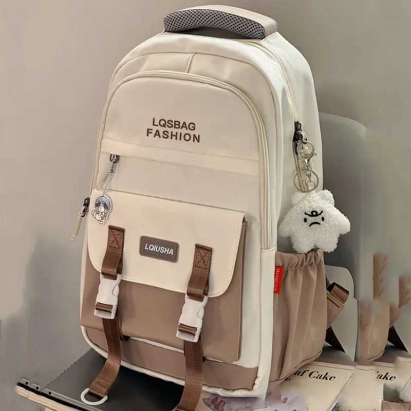 The new college style soft girl color schoolbag Korean version simple letter backpack for primary and secondary school studentsW251113