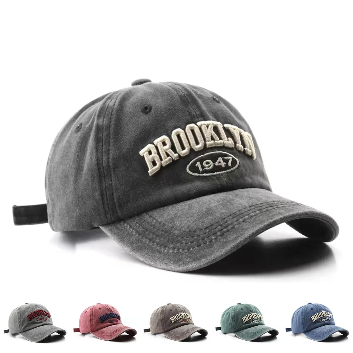 Retro Brooklyn Lettering Embroidered Baseball Cap Adjustable Cotton Unisex Hip Hop Style for Spring and Summer Streetwear 250414