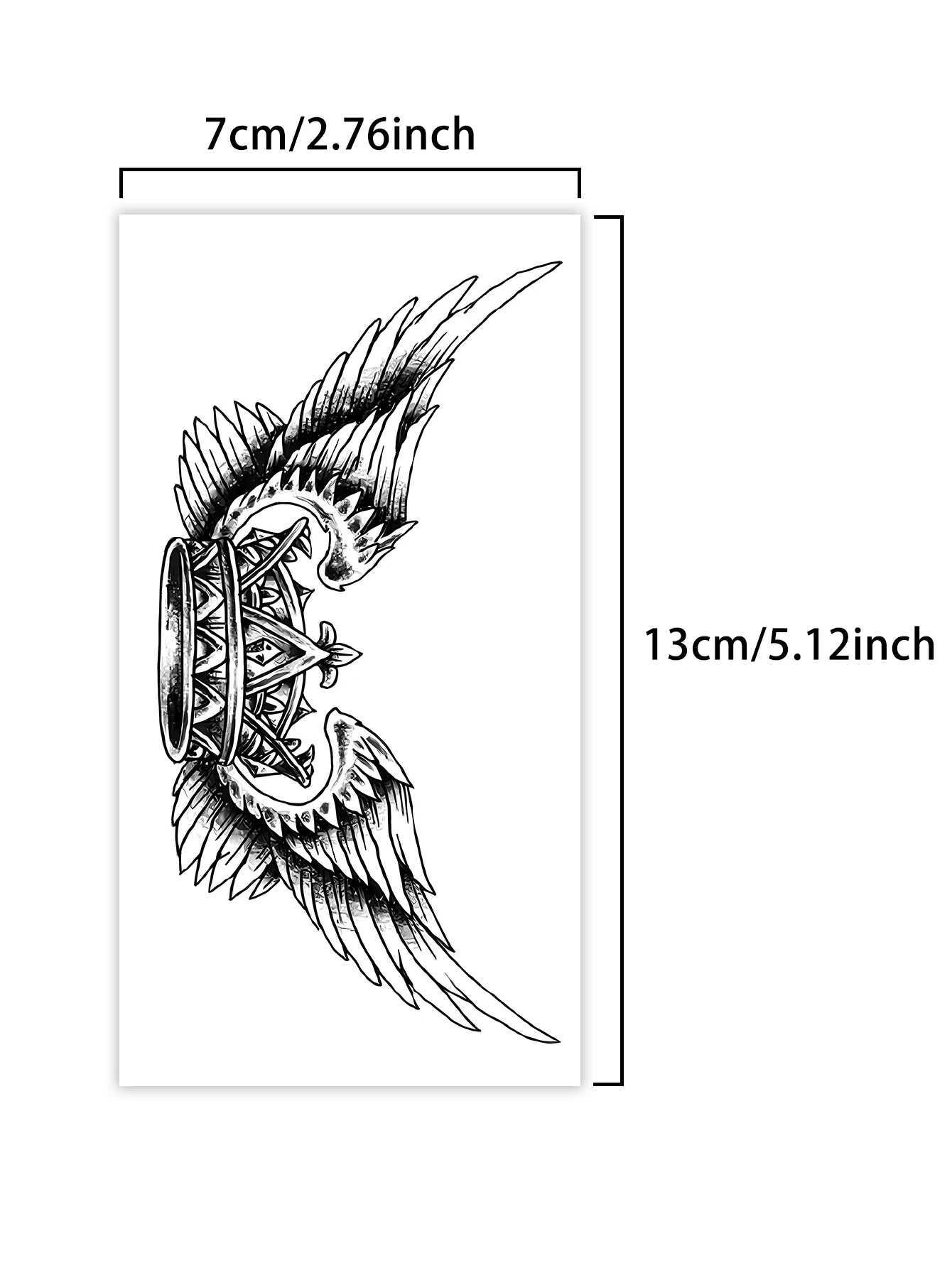 Angel wings and crown collar waterproof temporary tattoo sticker lasting 1-2 weeks real semi permanent fake tattooXJ25414
