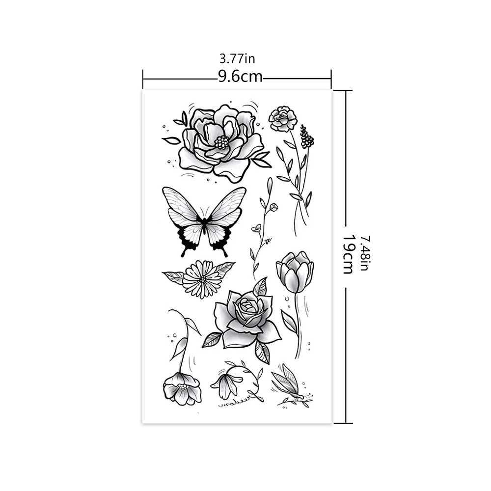 8 waterproof temporary tattoo stickers butterfly snake feather print body art arm fake tattoo sleeve for womenXJ25414