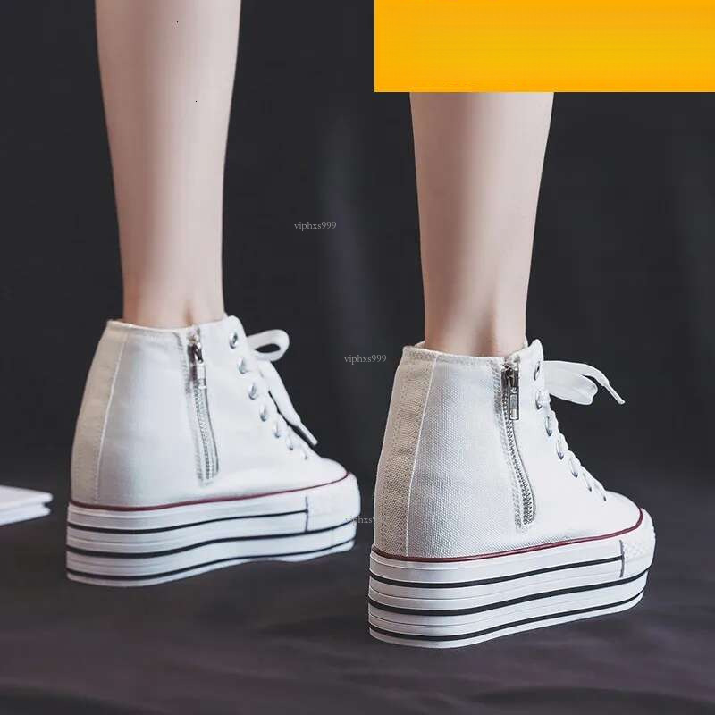 2025 New Designer Women's Shoes Outdoor Casual Breathable Canvas Double Zipper Board Shoes Korean Version Multi-functional Thick Sole Sponge Cake
