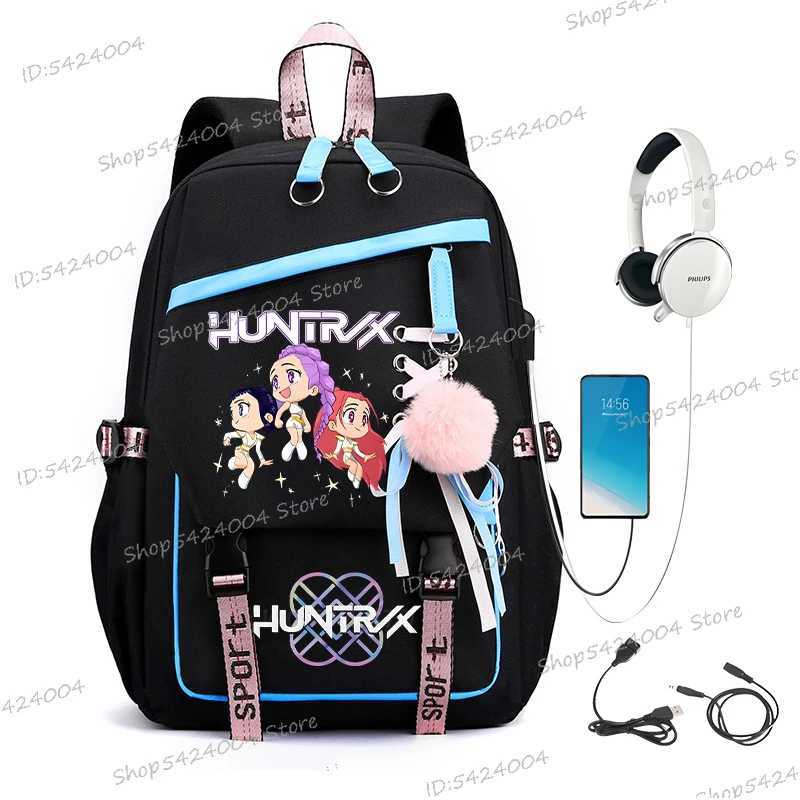 Funny Anime Cartoon Backpack with USB Charging Casual Cartoon Rumi Schoolbags Anime Cartoon Teen Anime BagpackW251113
