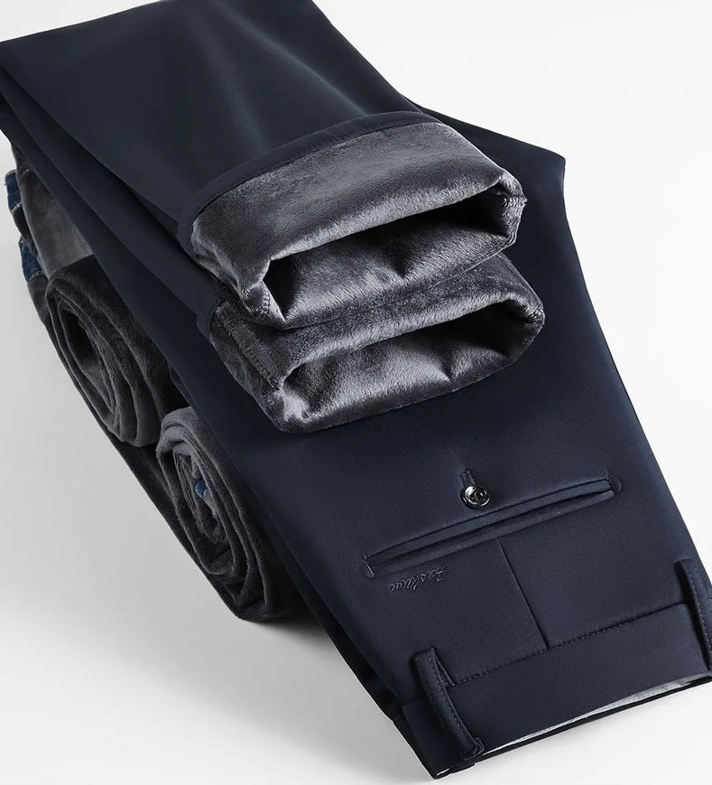 2024 winter mens straight stretch wool thickened warm brushed classic golf work black business casual 250414Z