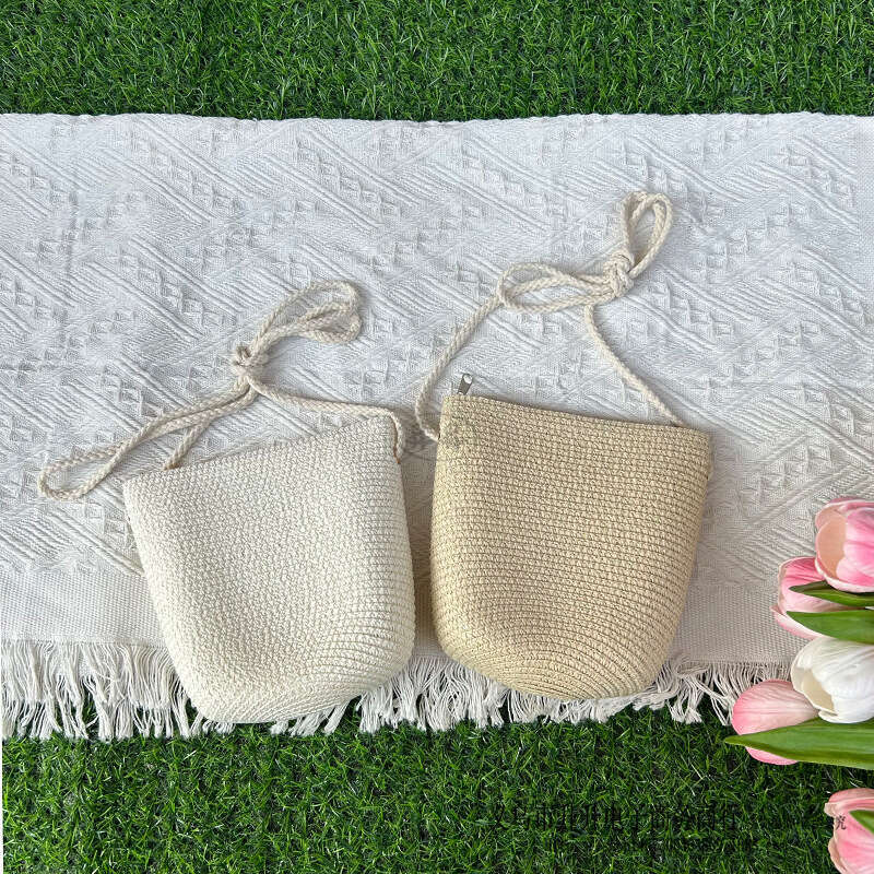 Handmade Beach Bag Spring And Summer New Light Board Adult Trendy One Shoulder Crossbody Handmade DIY Cute Change Grass Woven Bag Kq2