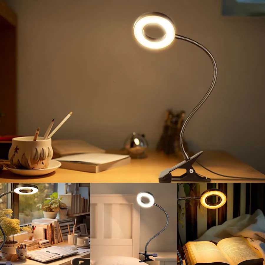 360 Flexible LED Clip on Desk Lamp 3 color Adjustable Gooseneck Table Light USB Bedside Books Night Light Study Read Light M251114