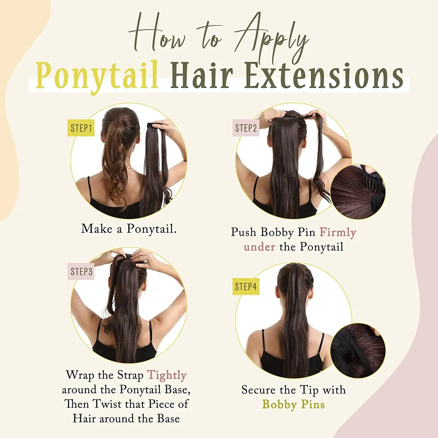 Full gloss ponytail high gloss bleached blonde ponytail human hair clip ponytail hair 250410