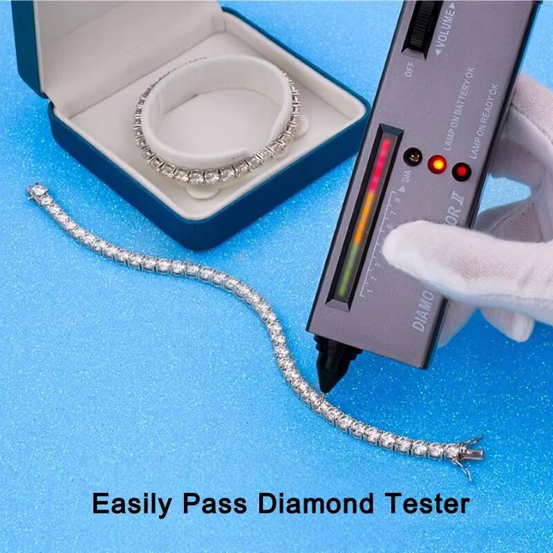 Ready to Ship 18K Plated Moissanite Diamond Tennis Bracelet 2mm-6mm Iced 925 Silver Brazaletes Pulseras 3mm-5mm Sizes Available